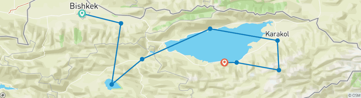 Karte mit der Reiseroute