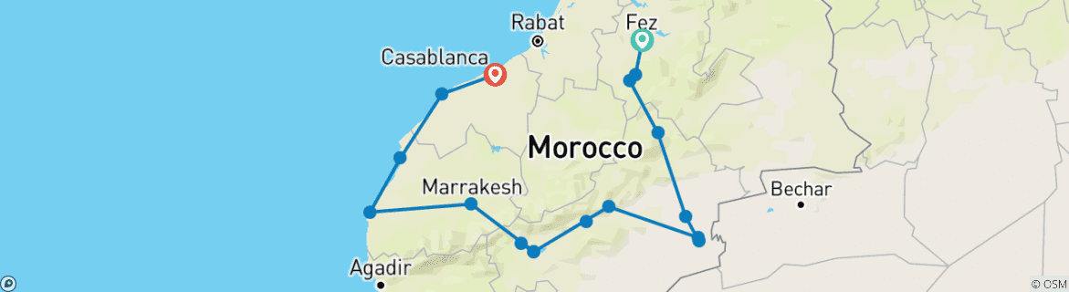 Imagen de un mapa que muestra la ruta del circuito