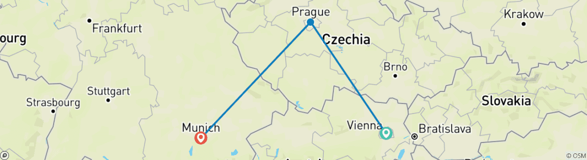 Karte mit der Reiseroute