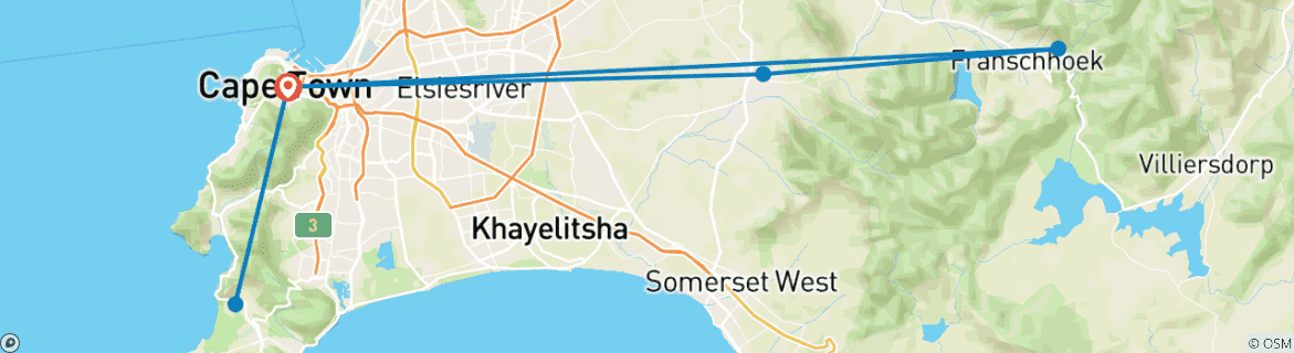 Karte mit der Reiseroute