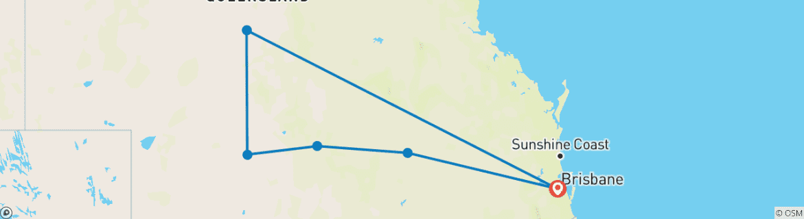 Image d'une carte montrant l'itinéraire du circuit