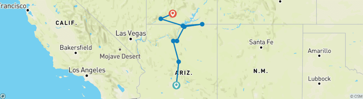 Karte von Bezaubernde Canyonlands - Kleine Gruppe (Kleine Gruppe)