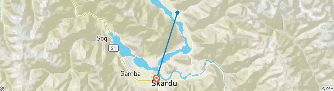 Image d'une carte montrant l'itinéraire du circuit