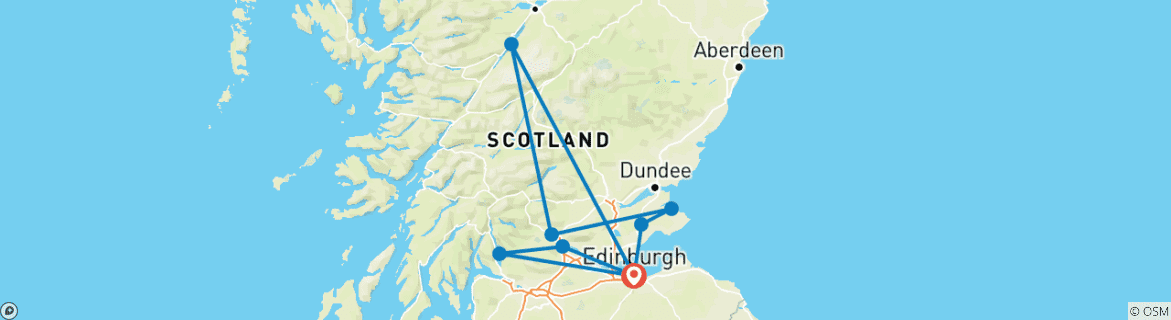 Image d'une carte montrant l'itinéraire du circuit