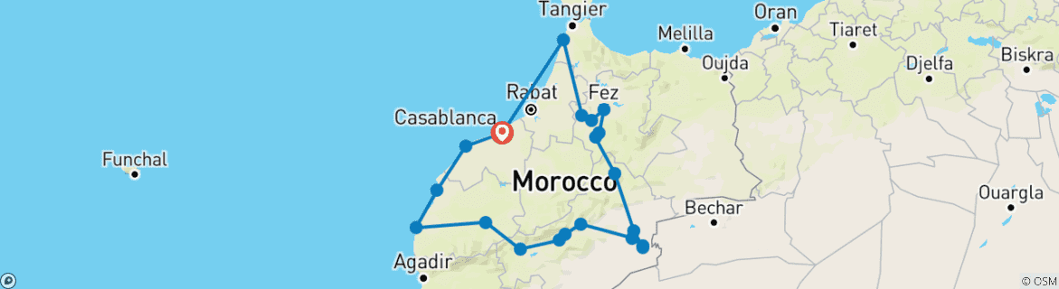 Imagen de un mapa que muestra la ruta del circuito