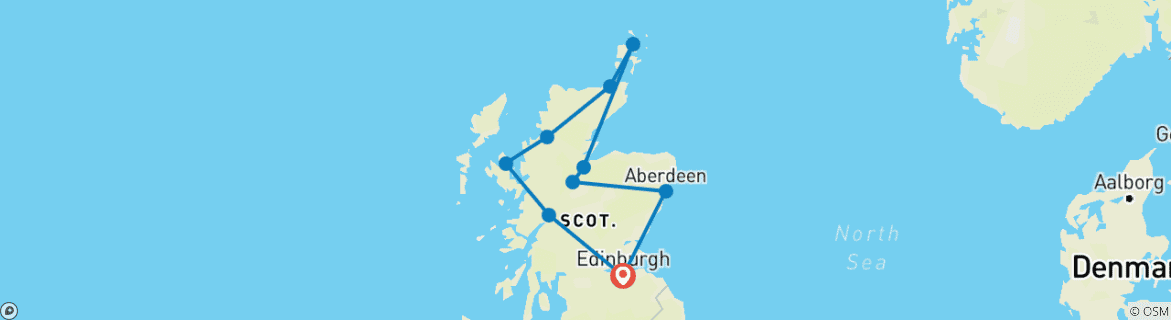 Image d'une carte montrant l'itinéraire du circuit
