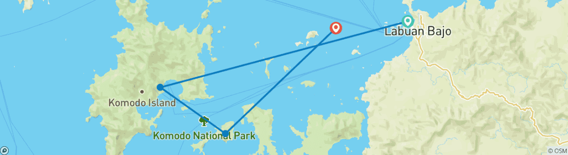 Image d'une carte montrant l'itinéraire du circuit