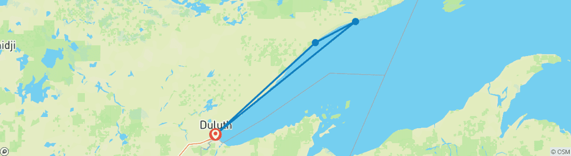 Image d'une carte montrant l'itinéraire du circuit