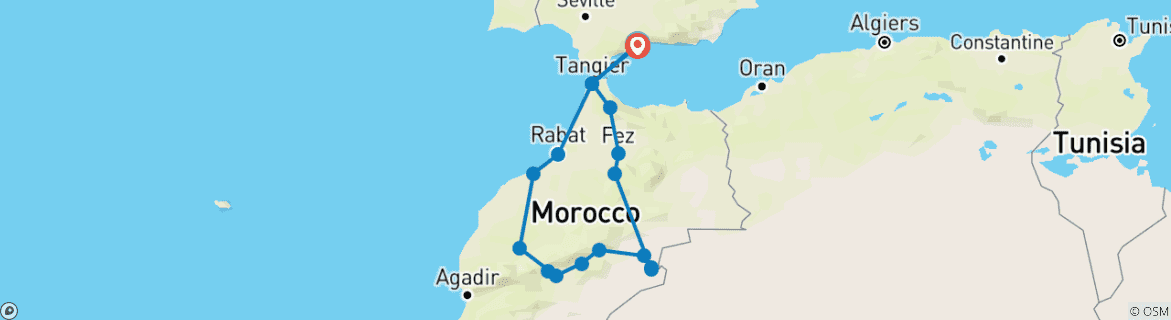 Imagen de un mapa que muestra la ruta del circuito