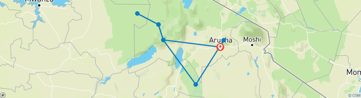 Image d'une carte montrant l'itinéraire du circuit