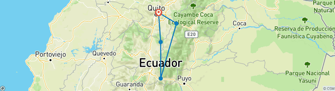 Imagen de un mapa que muestra la ruta del circuito
