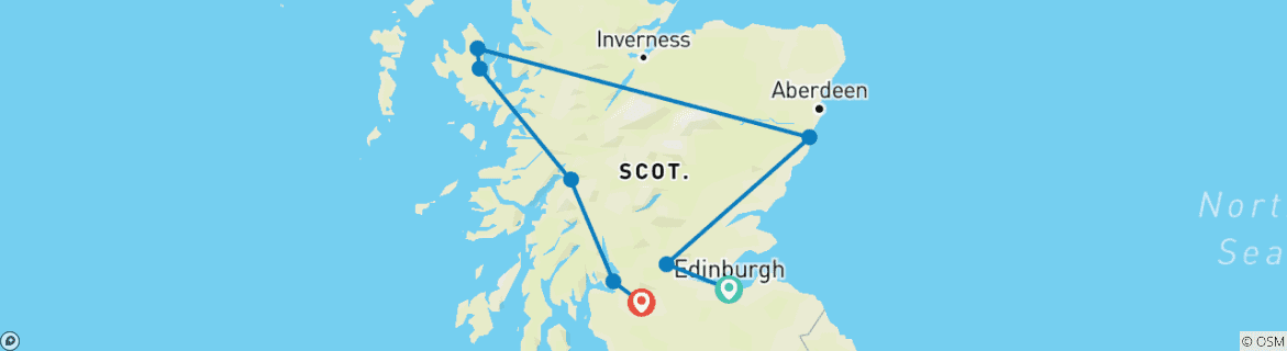 Image d'une carte montrant l'itinéraire du circuit