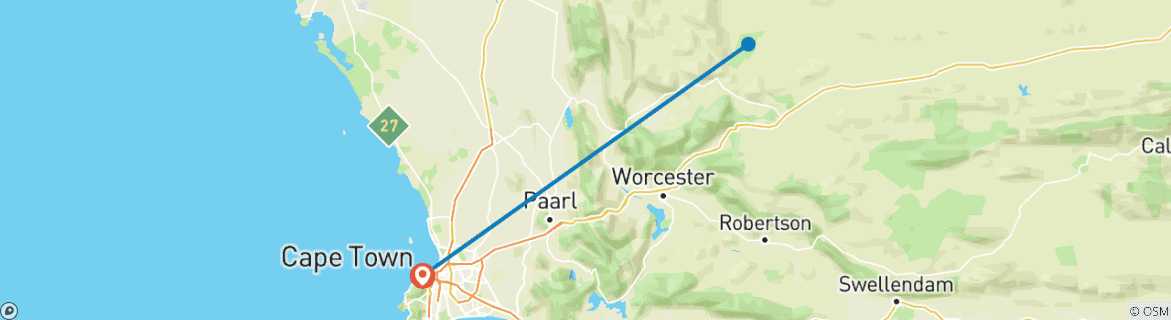 Image d'une carte montrant l'itinéraire du circuit