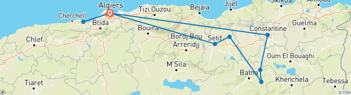 Imagen de un mapa que muestra la ruta del circuito
