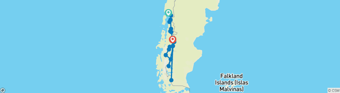 Mapa de Chile: toda la Carretera Austral por tu cuenta (21 días)
