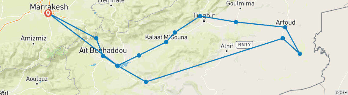 Imagen de un mapa que muestra la ruta del circuito