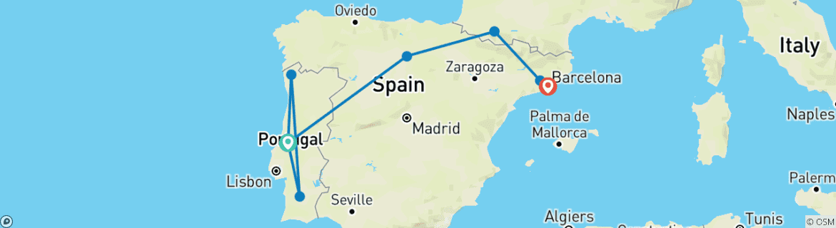 Imagen de un mapa que muestra la ruta del circuito