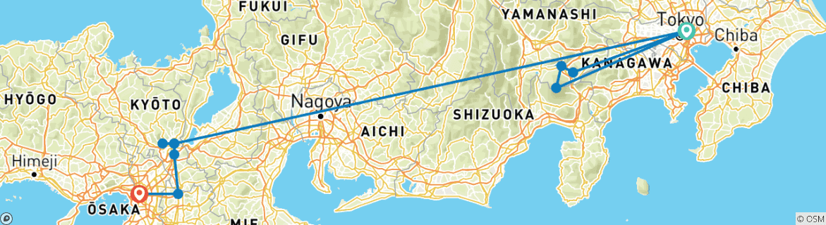 Imagen de un mapa que muestra la ruta del circuito