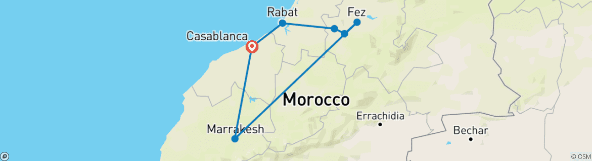 Imagen de un mapa que muestra la ruta del circuito