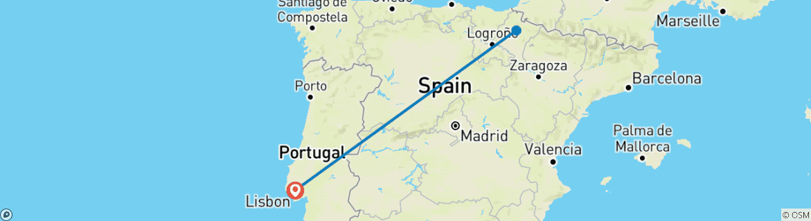 Image d'une carte montrant l'itinéraire du circuit