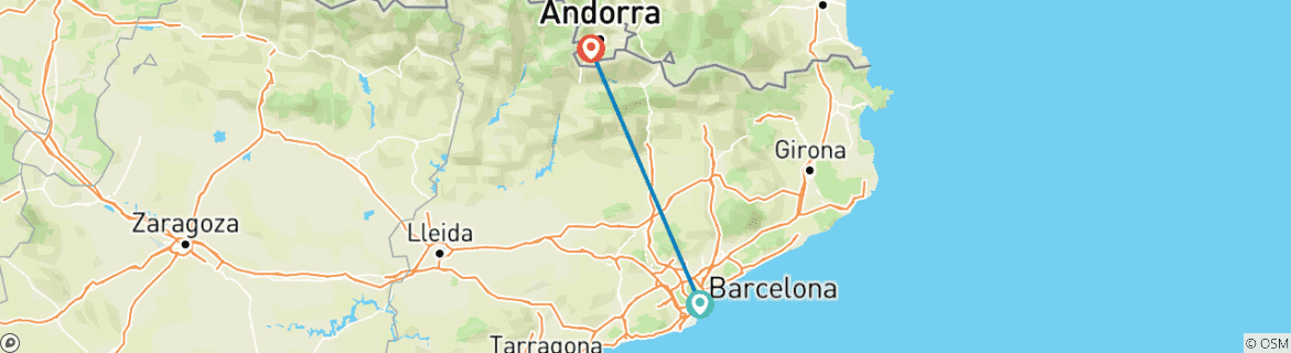 Karte mit der Reiseroute