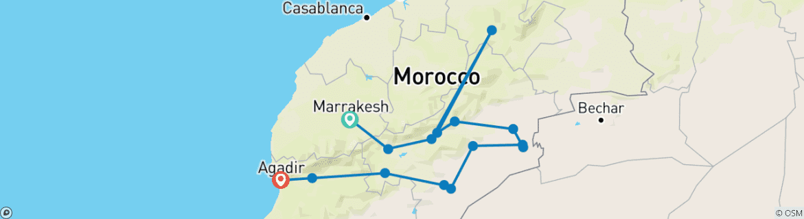 Imagen de un mapa que muestra la ruta del circuito