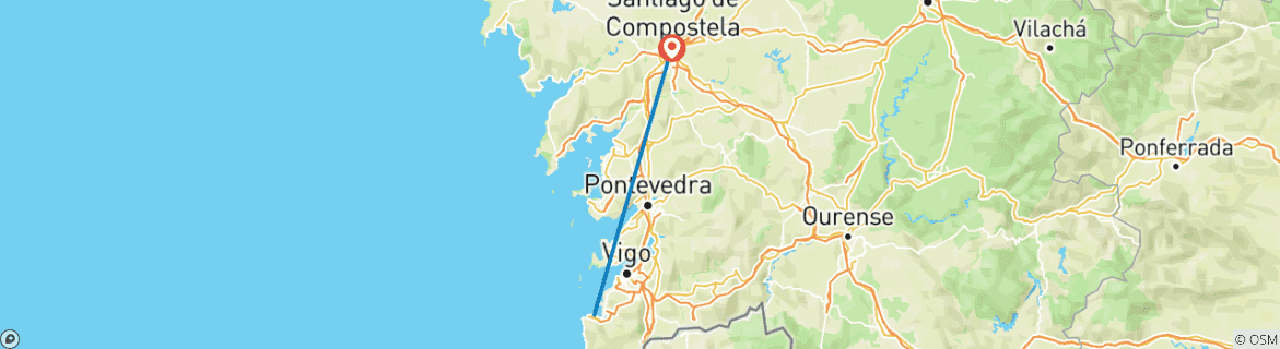 Image d'une carte montrant l'itinéraire du circuit