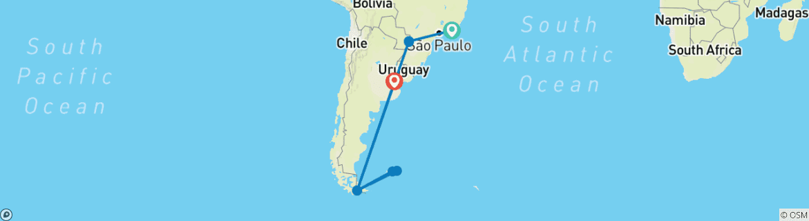Imagen de un mapa que muestra la ruta del circuito