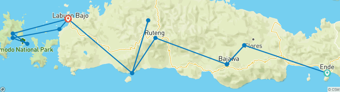 Image d'une carte montrant l'itinéraire du circuit