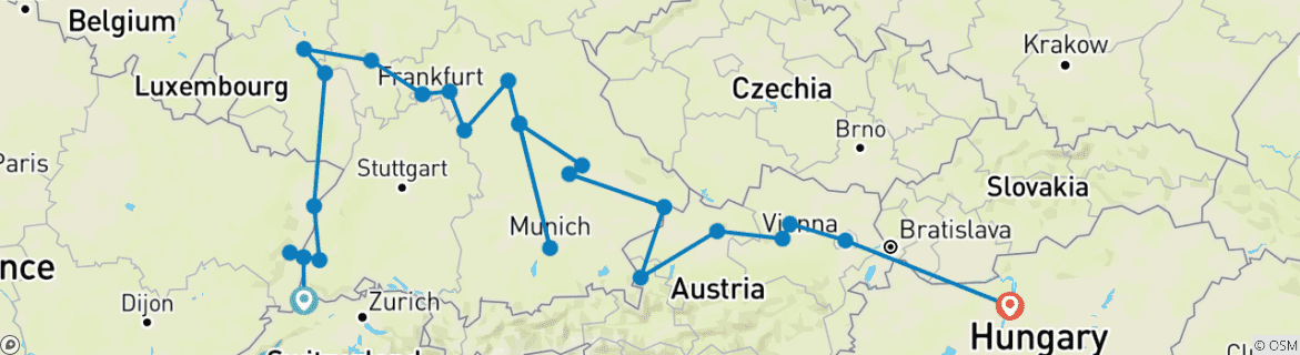 Imagen de un mapa que muestra la ruta del circuito