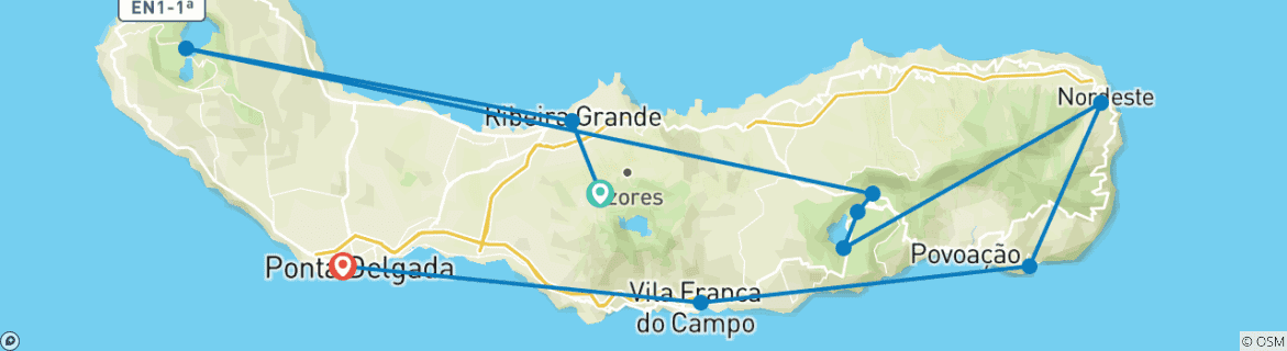 Image d'une carte montrant l'itinéraire du circuit