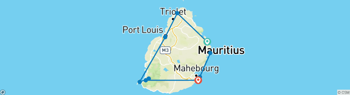 Foto van een kaart met de route van de rondreis