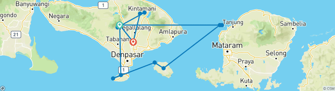 Imagen de un mapa que muestra la ruta del circuito