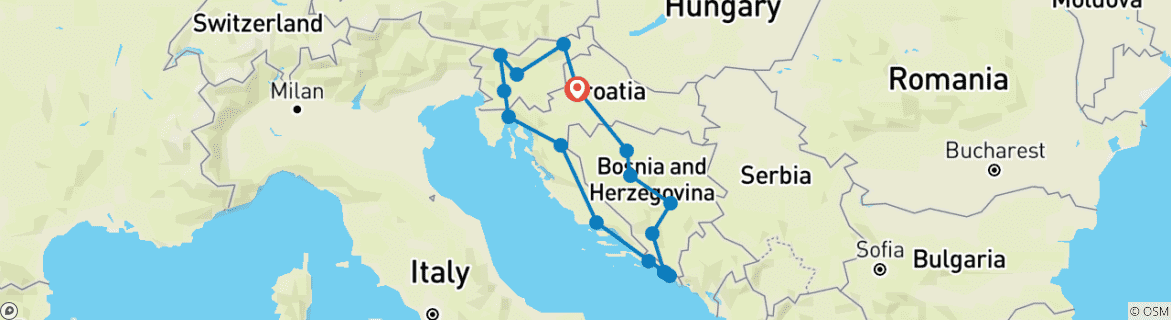 Image d'une carte montrant l'itinéraire du circuit