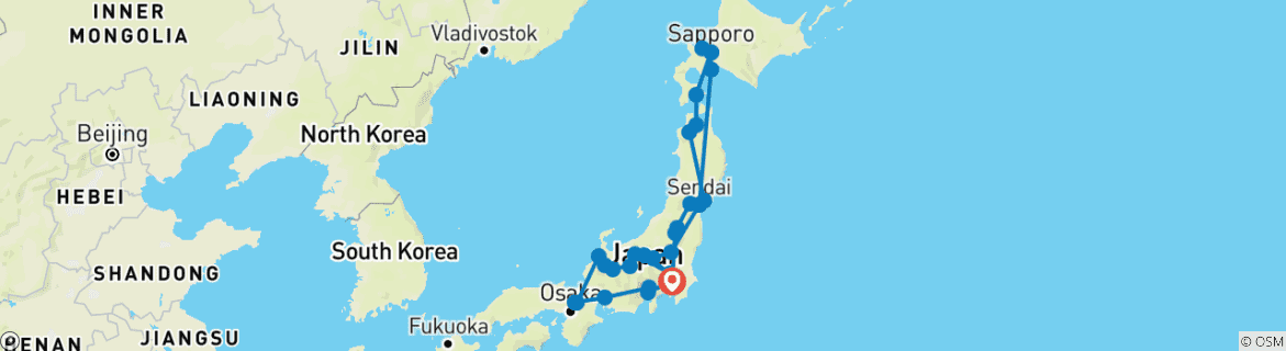 Mapa de Viaje al Corazón de Japón