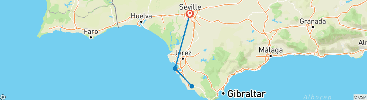 Image d'une carte montrant l'itinéraire du circuit