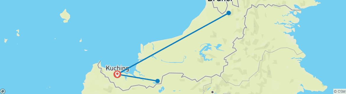 Carte du circuit Aventure entre femmes à Bornéo