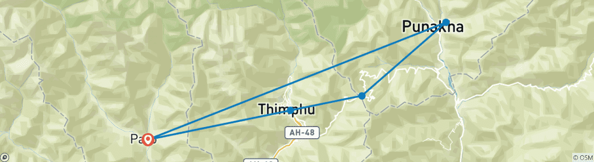 Image d'une carte montrant l'itinéraire du circuit