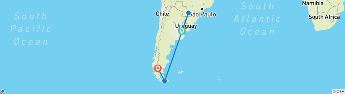 Kaart van Luxe avontuur in Argentinië