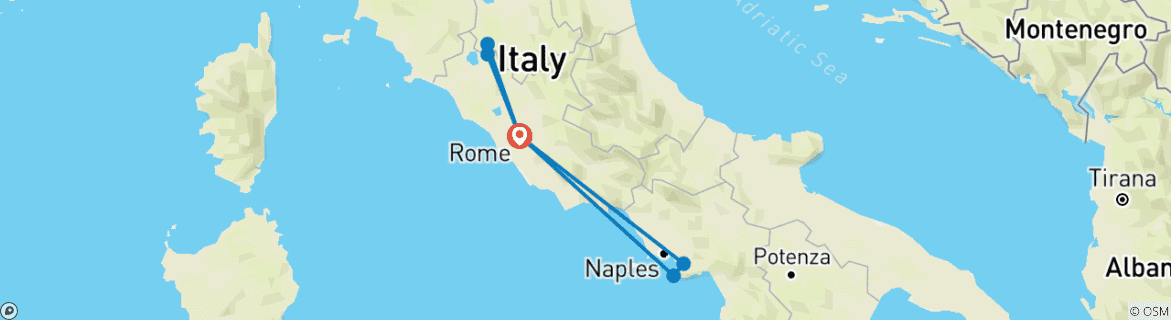 Image d'une carte montrant l'itinéraire du circuit