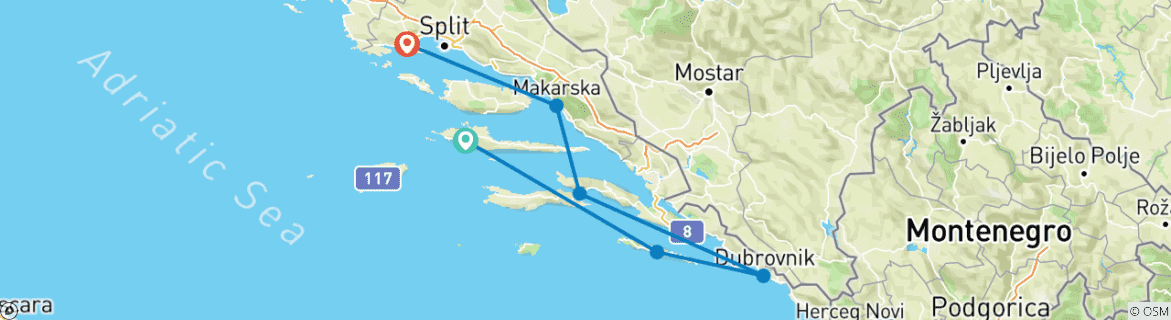 Imagen de un mapa que muestra la ruta del circuito