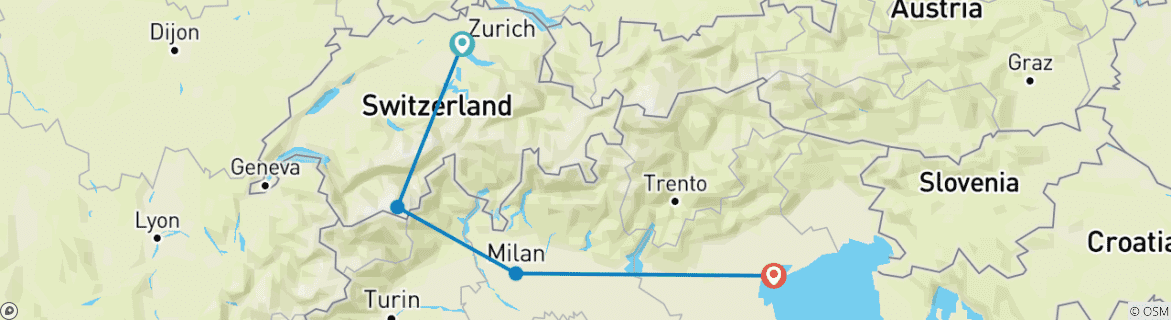 Foto van een kaart met de route van de rondreis