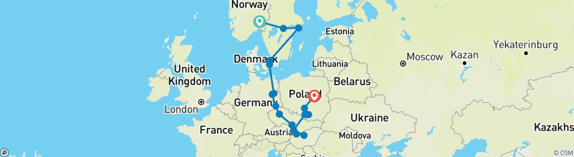Imagen de un mapa que muestra la ruta del circuito