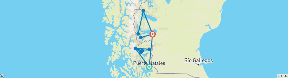 Image d'une carte montrant l'itinéraire du circuit