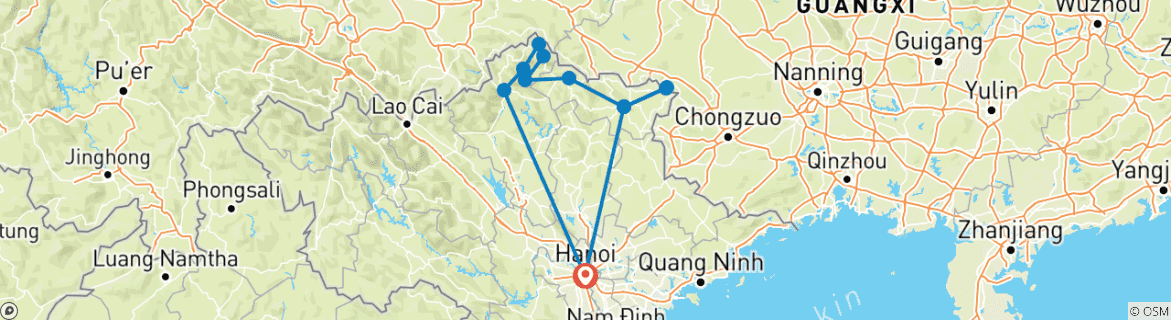 Imagen de un mapa que muestra la ruta del circuito