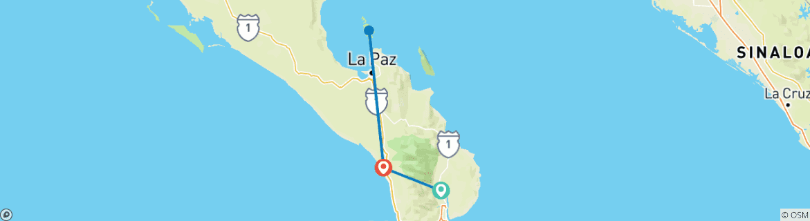 Image d'une carte montrant l'itinéraire du circuit
