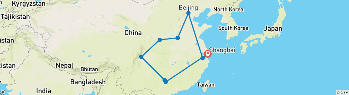 Map of Shanghai Loop: 22 Days of China’s Best-Kept Secrets