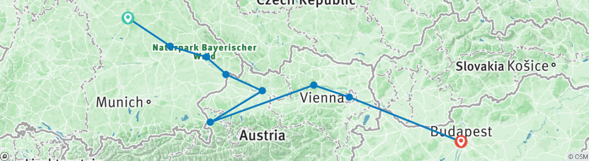 Map of Grand Christmas & New Year's (2024) (Nuremberg to Budapest, 2024)