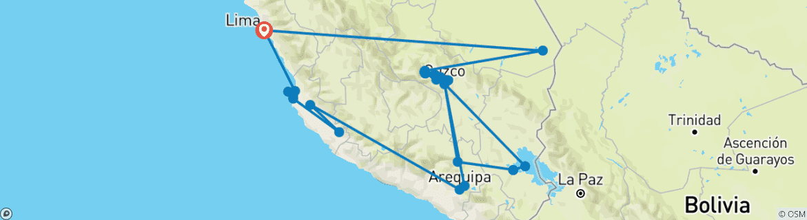 Karte von Umfassendes peru
