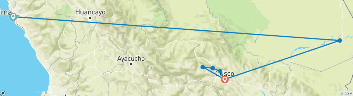 Map of Inca Encounter (7 destinations)